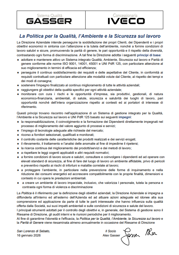 La politica della qualit e ambientale Ed 00 12 09 17 001